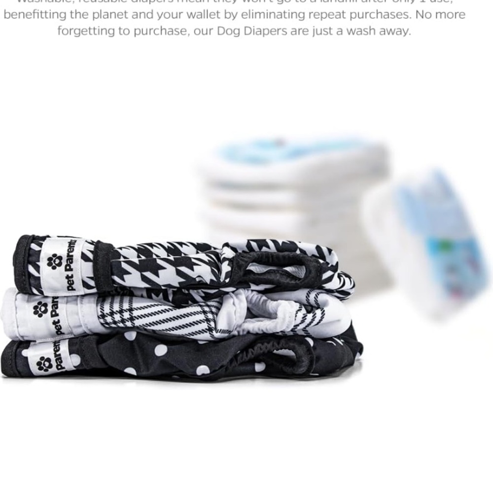 Pet Parents® Washable Dog Diapers (2pack), Premium  Female (Medium, Luxe)-only 2
